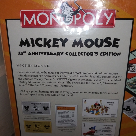 Vintage 2004 Monopoly Mickey Mouse 75th Anniversary Collectors Addition Game - Picture 5 of 8